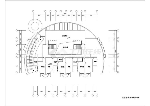太原市某实验中学2800平米3层框架结构教学楼全套建筑设计CAD图纸-图一