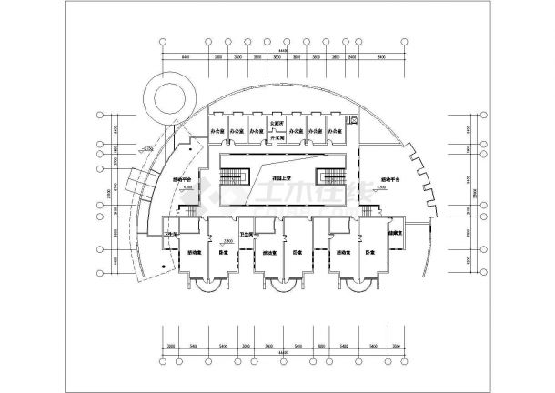 太原市某实验中学2800平米3层框架结构教学楼全套建筑设计CAD图纸-图二