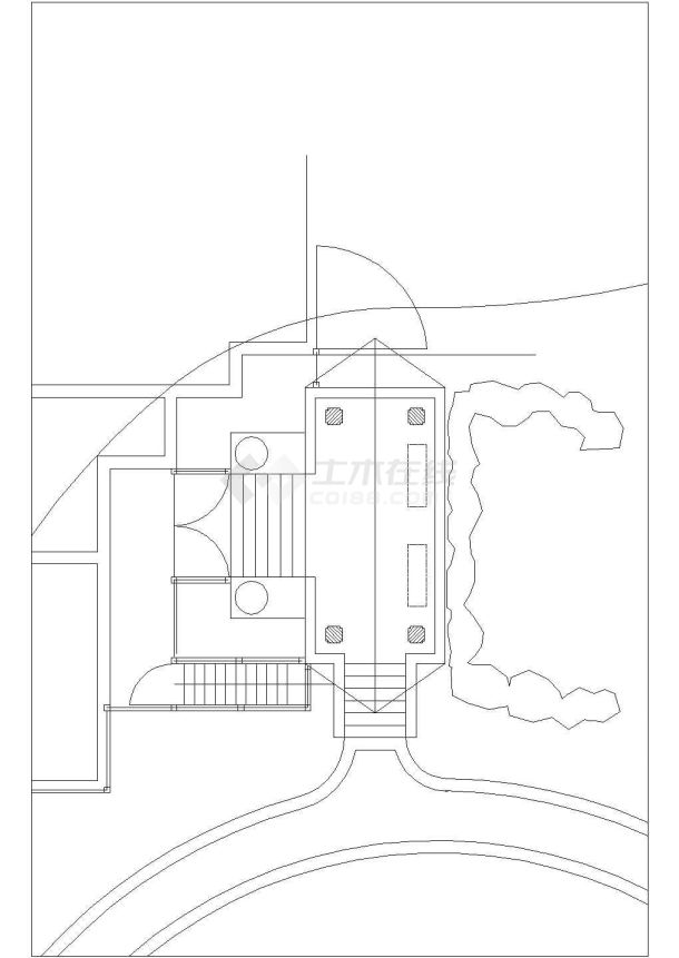 某休闲广场亭廊设计cad建筑施工详图-图二