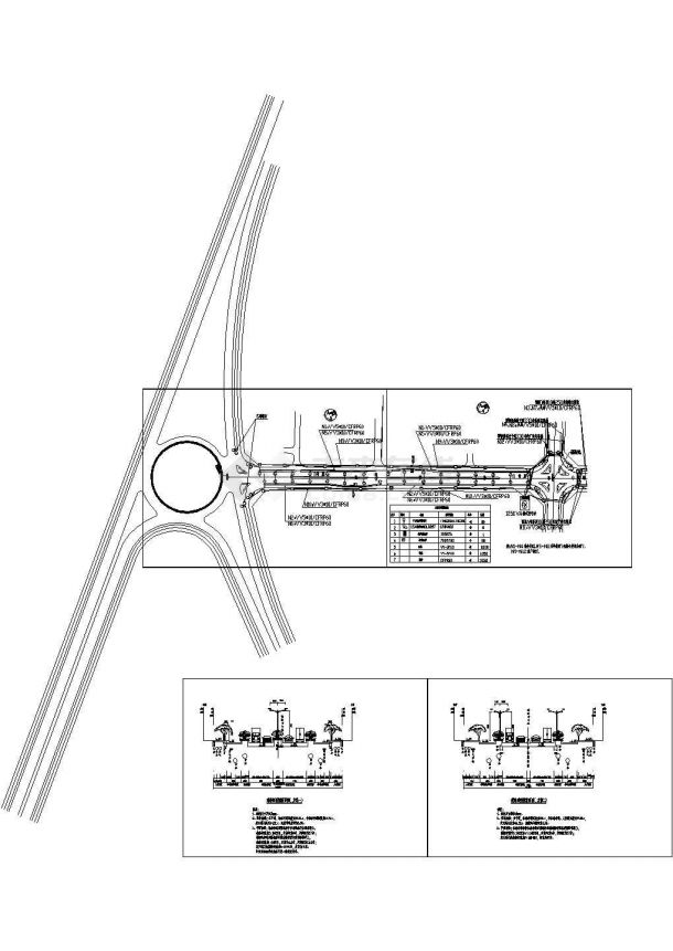 西安南稍门地区某道路照明设计横断面设计CAD施工图-图一