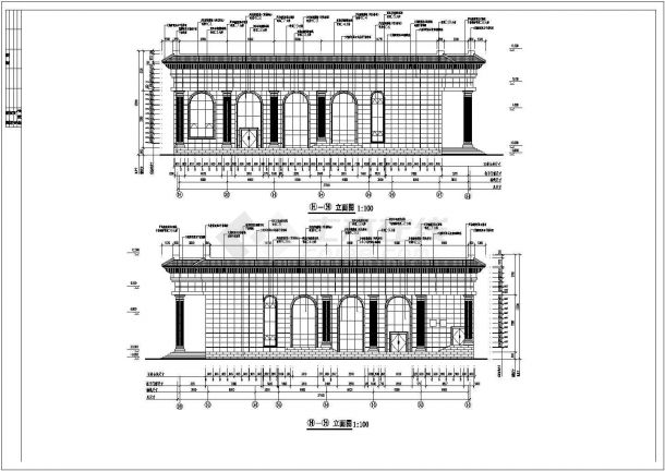 浙江省杭州市某大型会议中心外装修设计CAD图纸-图二