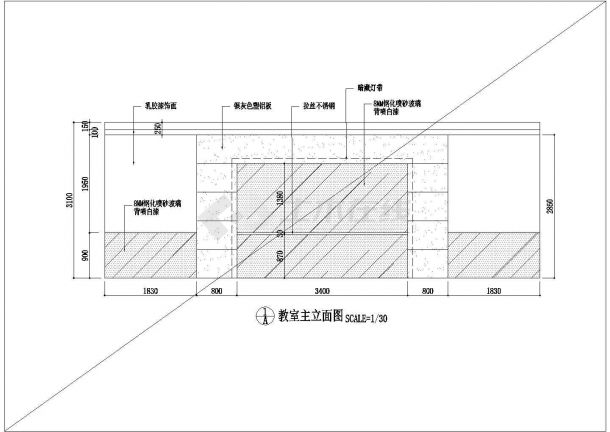 湖北省宿州市某美容技师学院装潢施工设计CAD图纸-图一