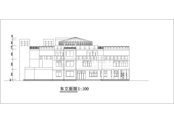 包头市御山府小区幼儿园3层框架结构教学综合楼建筑设计CAD图纸-图一