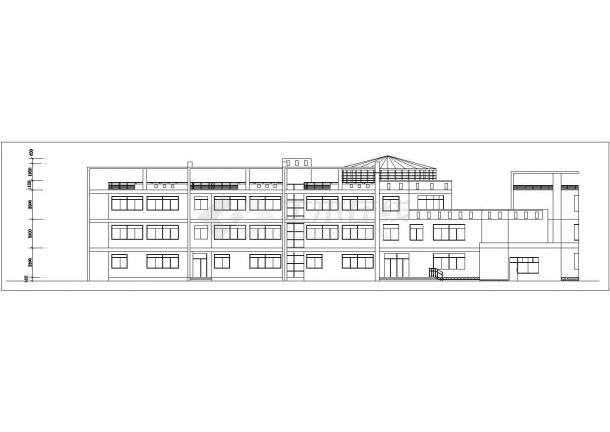 包头市御山府小区幼儿园3层框架结构教学综合楼建筑设计CAD图纸-图二