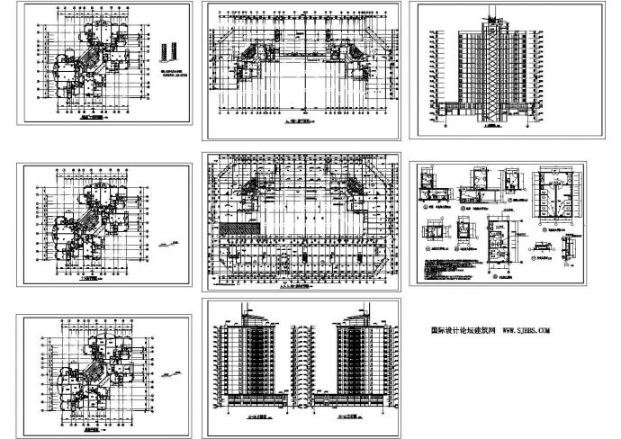 高层建筑全套施工图纸CAD文件，8张图纸。_图1