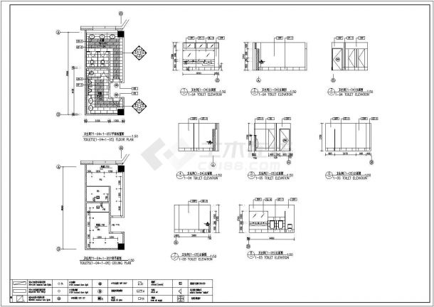龙井市精装修楼盘卫生间装修大样设计CAD图纸-图二