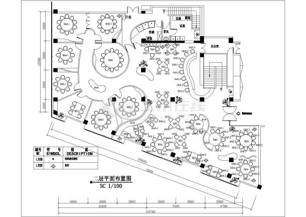 紫琅装饰公司细致餐厅装修施工CAD图纸-图二