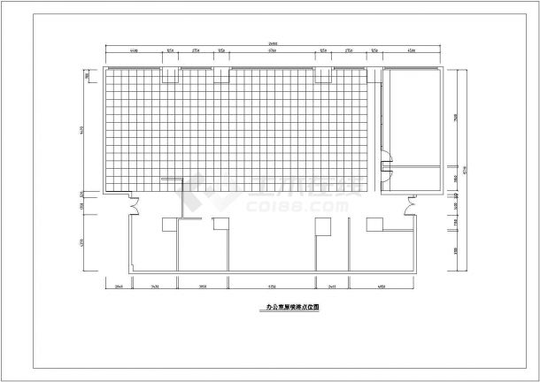 马鞍山市某高档写字楼内办公室装修设计CAD图纸-图一