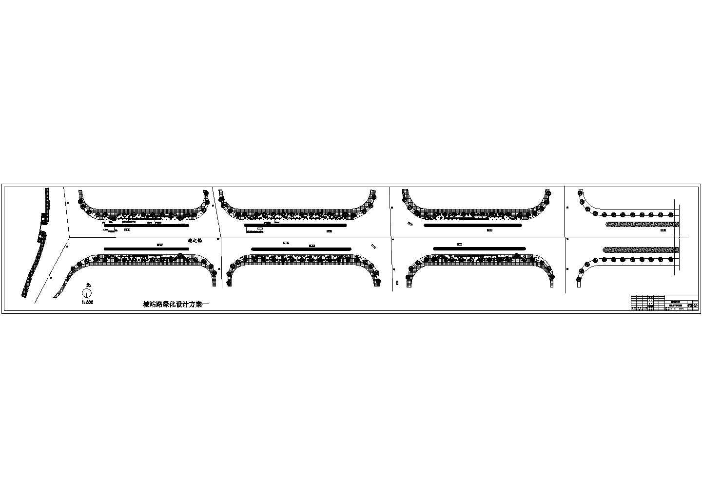 城站路绿化工程设计cad总平面布置图