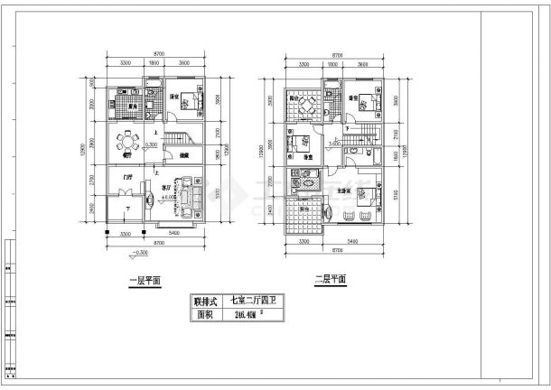 苏州某开发区几套经典户型别墅全套设计方案图-图一