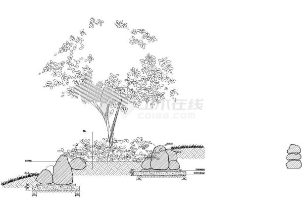 某公园石砌树池施工图-图一