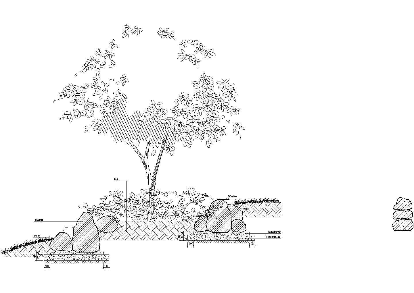 某公园石砌树池施工图
