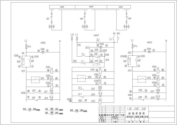 某标准型3WN6开关联锁电气控制原理设计施工CAD图纸_图1