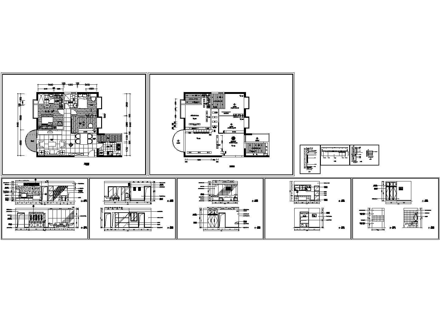 天津某住宅室内装饰设计CAD全套图纸
