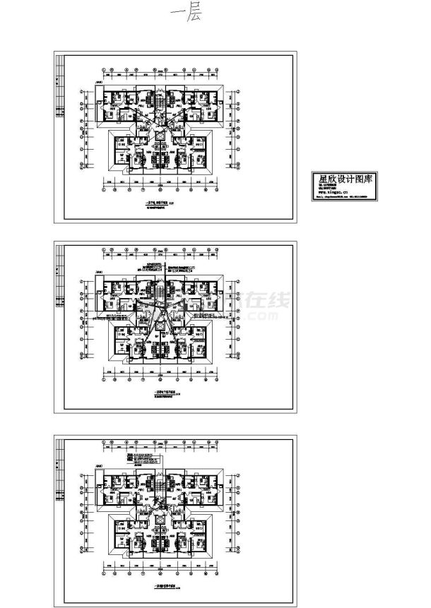 12层点式住宅楼电气系统设计施工cad图，共十九张-图一