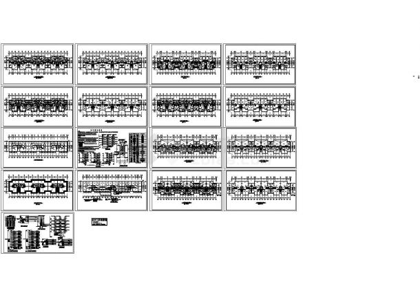 四层复式住宅楼电气系统设计施工cad图纸，共十七张-图一
