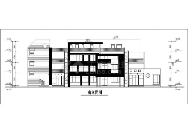 阜新市金山中学4层框架结构教学楼建筑设计CAD图纸-图一