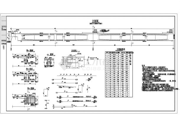 某立交桥弯箱梁桥构造及配筋CAD全套设计图纸（标注详细）-图一