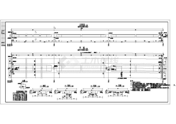 某立交桥弯箱梁桥构造及配筋CAD全套设计图纸（标注详细）-图二