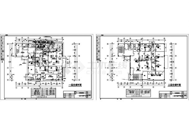 某综合大楼户式中央空调设计cad平面 施工图（含空调平面图）-图一