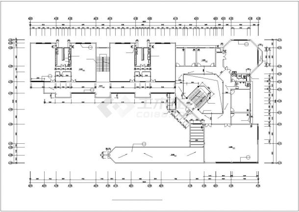 东营市某实验学校3层砖混结构教学楼全套建筑设计CAD图纸-图二