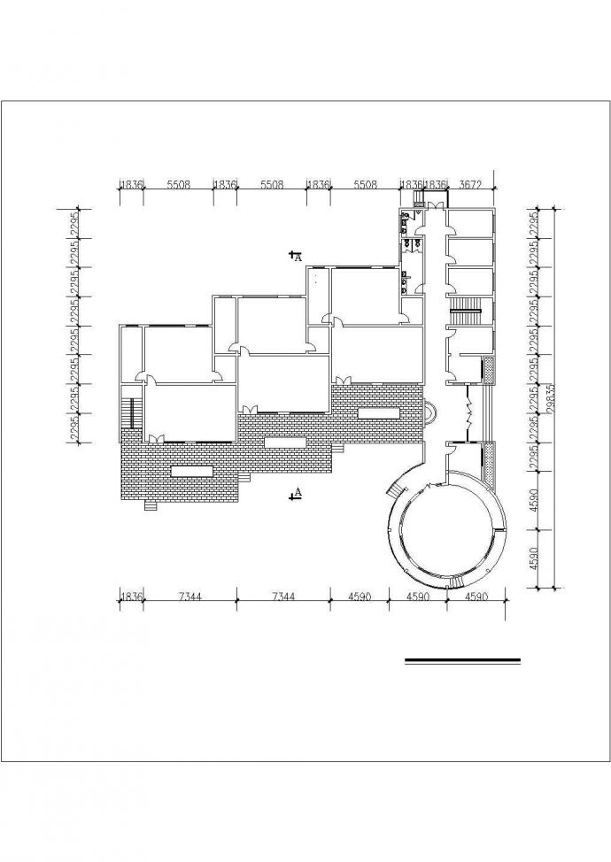 北海市人民路某实验幼儿园2层框架结构教学楼建筑设计CAD图纸_图1
