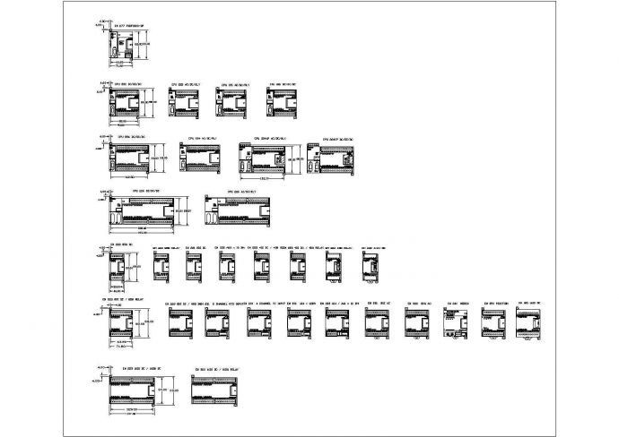 典型西门子器件CAD外形尺寸组装图纸（标注详细）_图1