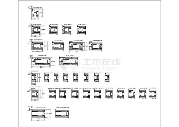 典型西门子器件CAD外形尺寸组装图纸（标注详细）-图二
