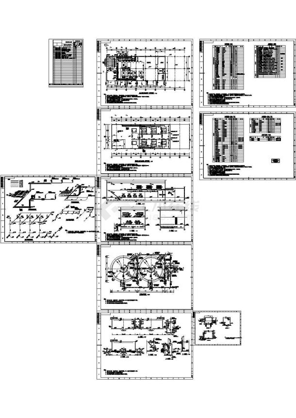 某污水处理工程污泥浓缩池脱水机房基加药间设计cad建筑施工详图（标注详细）-图二