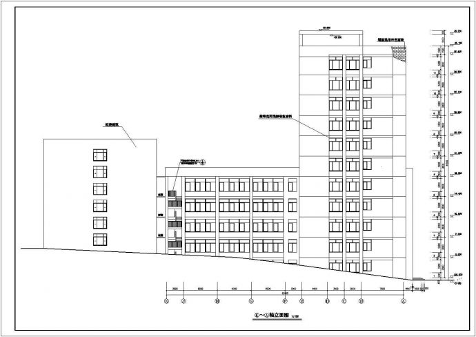 合肥市某高校9500平米11层框架结构教学楼全套建筑设计CAD图纸_图1