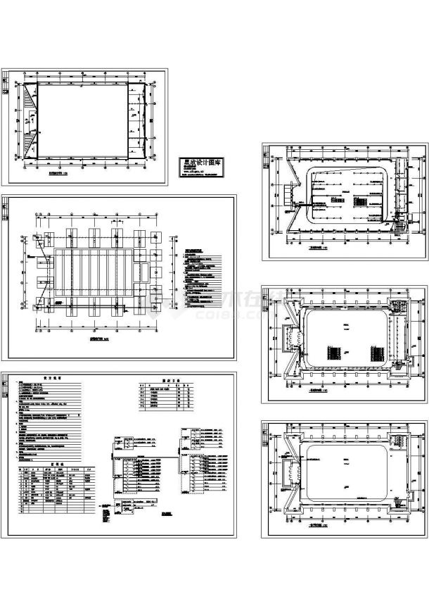 青阳小学风雨操场电气系统设计施工cad图纸，共六张-图二