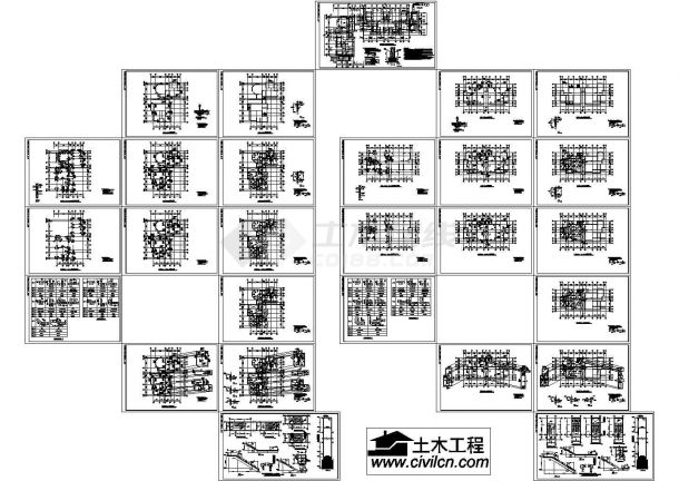 某小高层剪力墙住宅楼cad结构施工设计图纸（含结构布置图）-图二