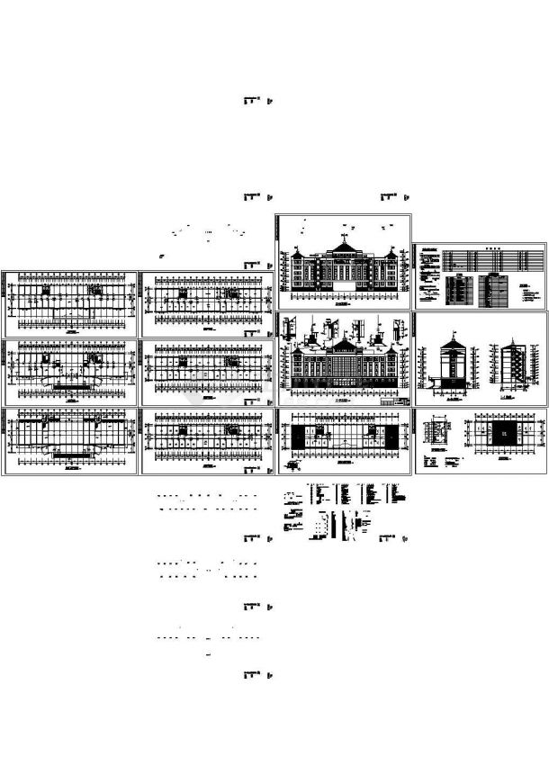 办公楼设计_某市商业区多层办公楼CAD全套施工设计图（含设计说明）-图一