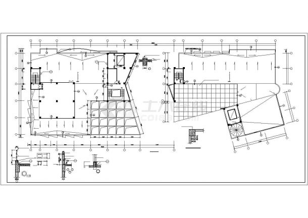 西安音乐学院6400平米4层框混结构艺术教学楼建筑设计CAD图纸-图一