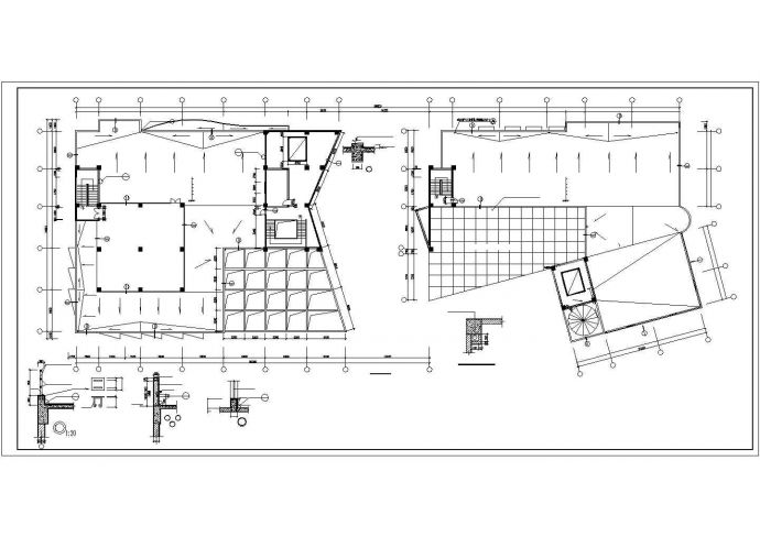 西安音乐学院6400平米4层框混结构艺术教学楼建筑设计CAD图纸_图1