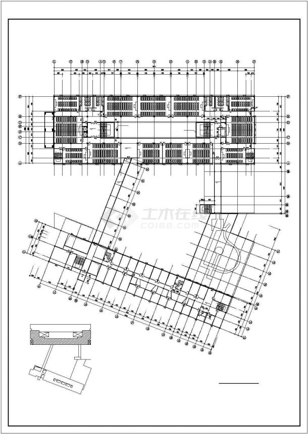 武汉市某重点大学6.9万平米6层框架结构教学楼建筑设计CAD图纸-图二