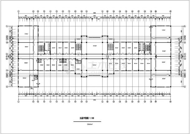 长沙市某高校1.3万平米6层框架结构教学楼建筑设计CAD图纸-图二