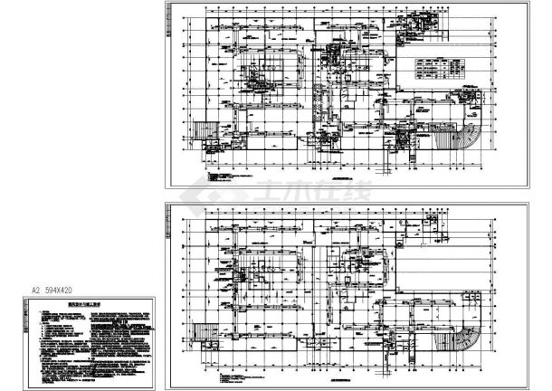 某人防地下室全套通风设计cad施工设计图（含通风设计与施工说明）-图一