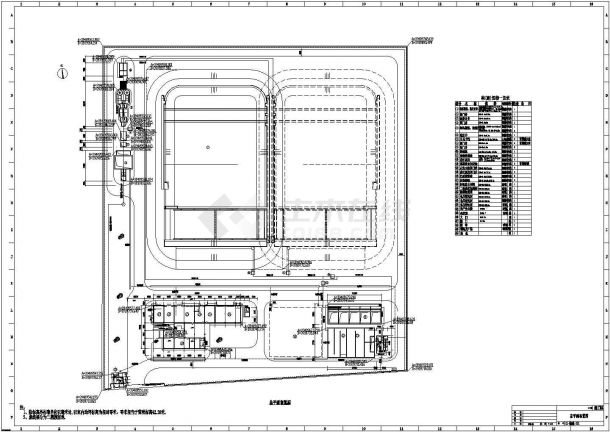 某工业园污水处理厂设计cad全套施工图纸（含工艺、结构设计）-图一