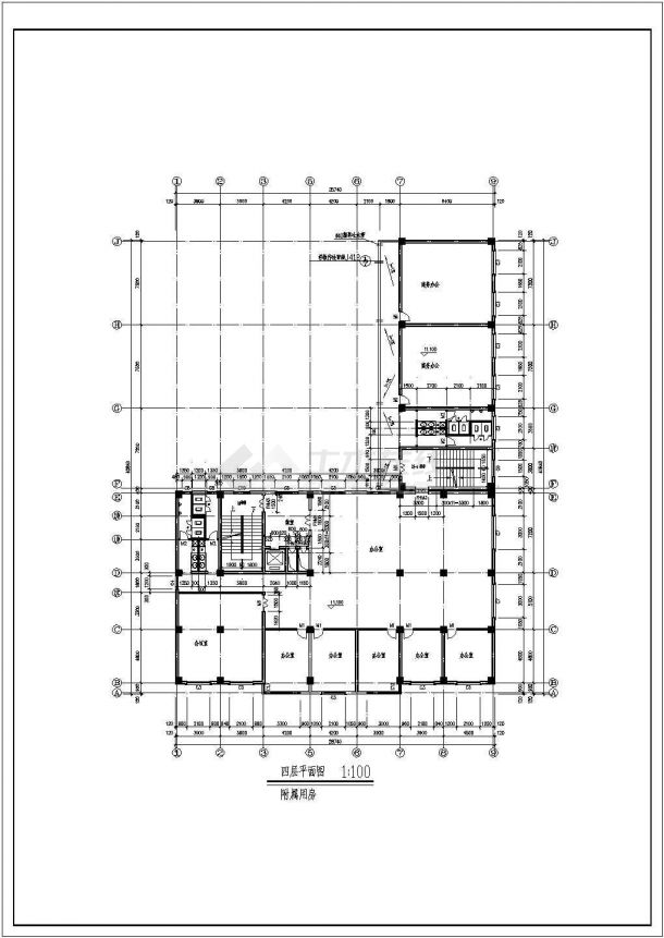 上海某1.1万平米13层框架结构星级大酒店建筑设计CAD图纸-图二
