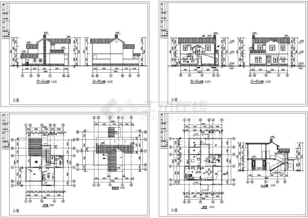 某二层砖混结构新古典风格农村别墅设计cad全套建筑施工图（甲级院设计）-图一