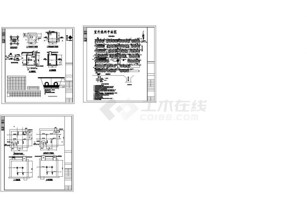 某地区大型小区室外采暖管道系统完整布置设计施工CAD图纸-图一