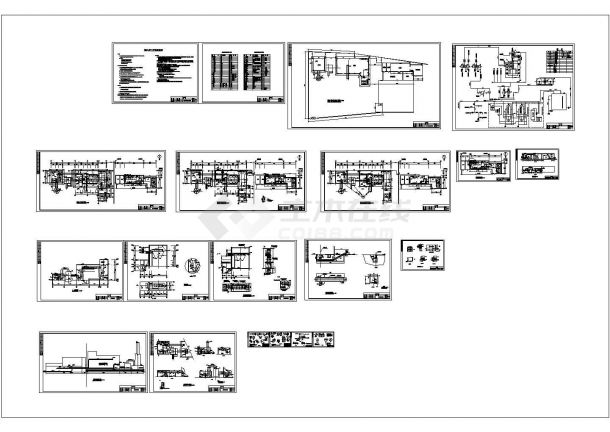某地区大型县集中供热锅炉房管道系统布置设计施工CAD图纸-图一