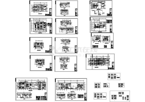 某地区大型某机场空调机房管网系统布置设计施工CAD图纸-图一