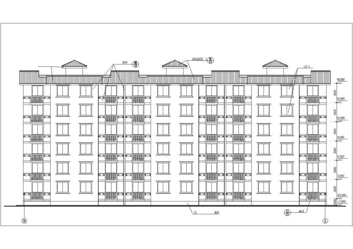 福州市某小区2400平米6层砖混结构经济适用住宅楼建筑设计CAD图纸_图1