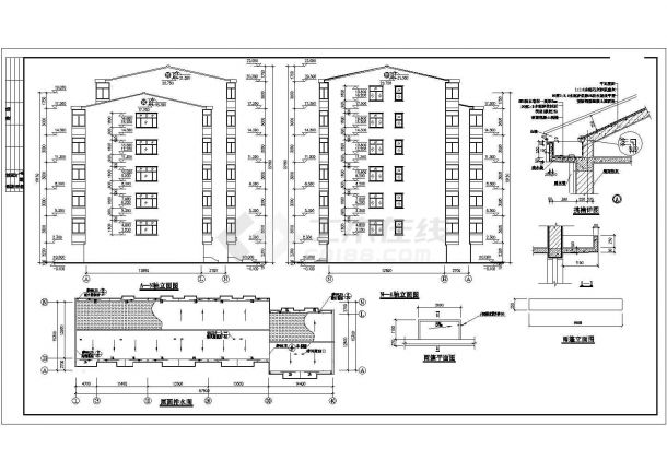 济宁市某小区五层混合结构住宅楼建筑设计CAD图纸（含车库）-图二
