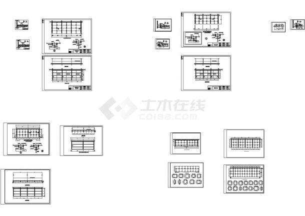 某钢结构雨棚结构建筑施工设计CAD全套图纸-图一