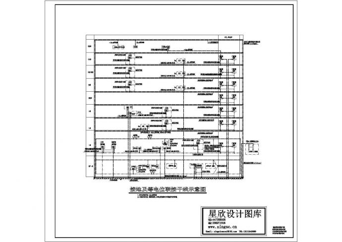 某标准新型接地及等电位联接干线电气系统设计原理CAD图纸_图1