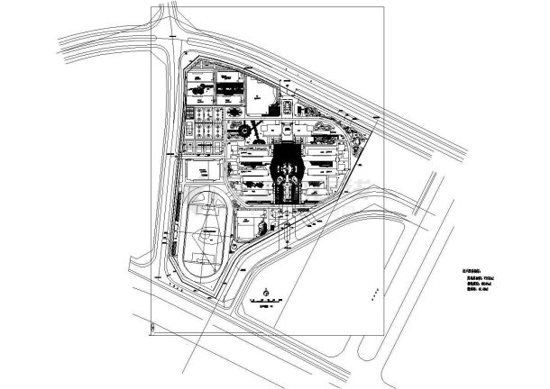 某中学体育场景观规划设计CAD总平面施工图纸（甲级院设计）-图一