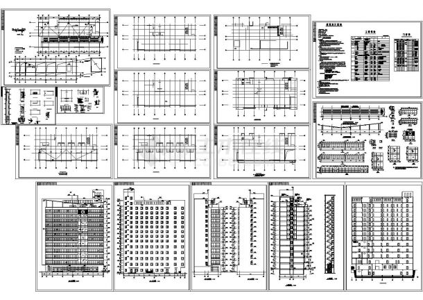 某临街框架结构高层宾馆设计cad全套建筑施工图（含设计说明）-图一